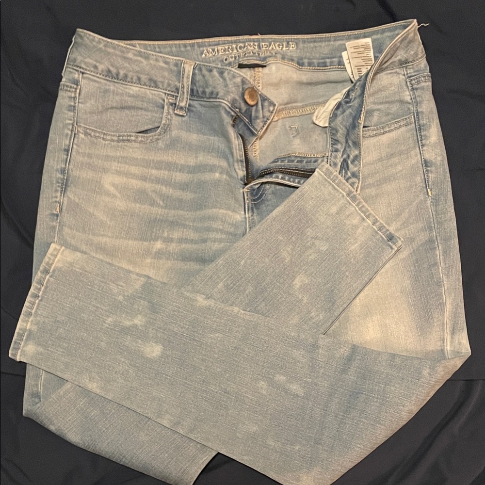American Eagle Outfitters Women's Faded Blue Skinny Jeans